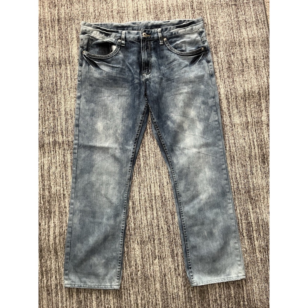 Buffalo David Bitton Bootcut Men's 36x30 Gray Blue Acid Wash Jeans